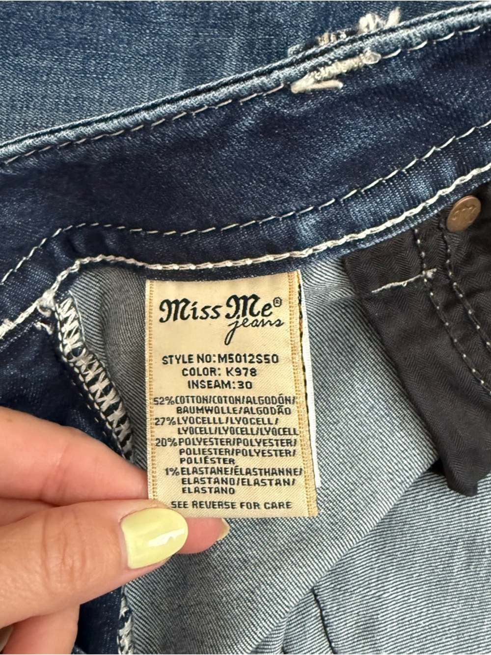 Miss Me Hailey Skinny Jeans Size 33 Style M5012S50 - Picture 4 of 10